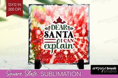 Sarcastic Christmas Quote Slate PNG - Tie Dye Square Slate Product Image 1