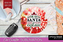 Sarcastic Christmas Quote Car Coaster - Tie Dye Coaster PNG Product Image 1