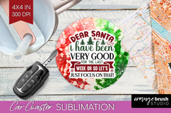Sarcastic Christmas Quote Car Coaster - Tie Dye Coaster PNG Product Image 1