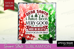 Sarcastic Christmas Quote Slate PNG - Tie Dye Square Slate Product Image 1