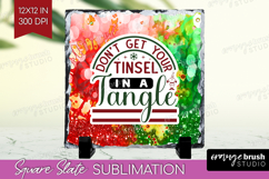 Sarcastic Christmas Quote Slate PNG - Tie Dye Square Slate Product Image 1