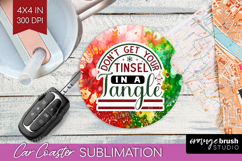 Sarcastic Christmas Quote Car Coaster - Tie Dye Coaster PNG Product Image 1