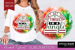 Sarcastic Christmas Quote Round Tshirt Background - Tie Dye Product Image 1