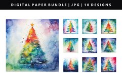 Watercolor Digital Paper Bundle | Christmas Backgrounds Product Image 2