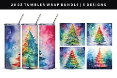 Watercolor 20oz Tumbler Wrap | Sublimation PNG Bundle Product Image 2