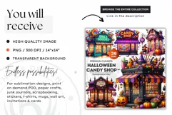 halloween clipart, Candy Shop Clipart, Halloween Storefront Product Image 2