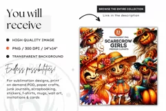 Halloween Clipart, Scarecrow girl, Autumn clipart, Fall PNG Product Image 2