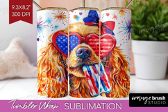 Cocker Spaniel Dog Tumbler Wrap 4th Of July Tumbler PNG Product Image 1