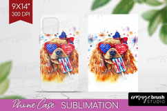 Cocker Spaniel Dog Phone Case PNG 4th Of July Case PNG Product Image 1