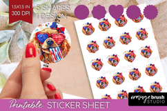 Cocker Spaniel Dog Round Sticker 4th Of July Printable Sheet Product Image 1