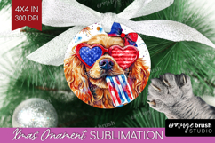 Cocker Spaniel Dog Ornament PNG 4th Of July PNG Sublimation Product Image 1