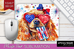 Cocker Spaniel Dog Mouse Pad Sublimation 4th Of July PNG Product Image 1