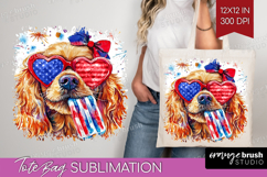 Cocker Spaniel Dog Tote Bag 4th Of July Tote Bag PNG Product Image 1