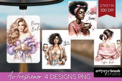 Coffee Girl Air Freshener PNG - Coffee Lover PNG Sublimation Product Image 1