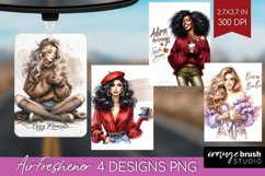 Coffee Girl Air Freshener PNG - Coffee Lover PNG Sublimation Product Image 1