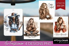 Coffee Girl Air Freshener PNG - Coffee Lover PNG Sublimation Product Image 1