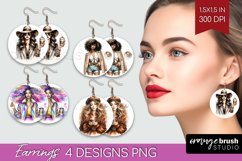 Coffee Girl Round Earrings - Coffee Lover PNG Sublimation Product Image 1