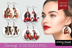 Coffee Girl Round Earrings - Coffee Lover PNG Sublimation Product Image 1