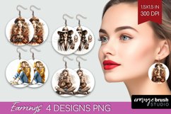 Coffee Girl Round Earrings - Coffee Lover PNG Sublimation Product Image 1