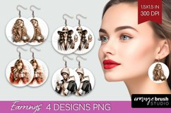 Coffee Girl Round Earrings - Coffee Lover PNG Sublimation Product Image 1