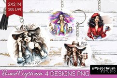 Coffee Girl Keychain PNG - Coffee Lover Keychain Sublimation Product Image 1