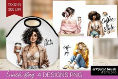 Coffee Girl Lunch Bag - Coffee Lover Lunch Bug PNG Product Image 1