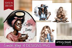 Coffee Girl Lunch Bag - Coffee Lover Lunch Bug PNG Product Image 1