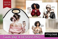 Coffee Girl Lunch Bag - Coffee Lover Lunch Bug PNG Product Image 1