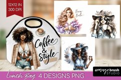 Coffee Girl Lunch Bag - Coffee Lover Lunch Bug PNG Product Image 1