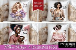 Coffee Girl Pillow Sublimation - Coffee Lover Pillow Cover Product Image 1