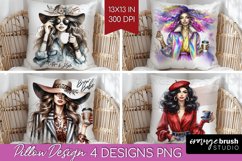 Coffee Girl Pillow Sublimation - Coffee Lover Pillow Cover Product Image 1