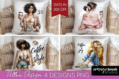 Coffee Girl Pillow Sublimation - Coffee Lover Pillow Cover Product Image 1