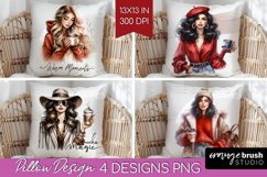 Coffee Girl Pillow Sublimation - Coffee Lover Pillow Cover Product Image 1