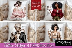 Coffee Girl Pillow Sublimation - Coffee Lover Pillow Cover Product Image 1