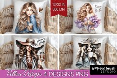 Coffee Girl Pillow Sublimation - Coffee Lover Pillow Cover Product Image 1