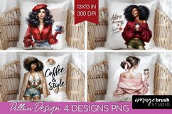 Coffee Girl Pillow Sublimation - Coffee Lover Pillow Cover Product Image 1