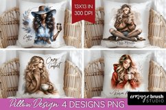 Coffee Girl Pillow Sublimation - Coffee Lover Pillow Cover Product Image 1
