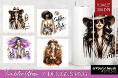 Coffee Girl Tumbler Wrap - Coffee Lover Tumbler PNG Product Image 1