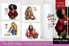 Coffee Girl Tumbler Wrap - Coffee Lover Tumbler PNG Product Image 1