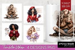 Coffee Girl Tumbler Wrap - Coffee Lover Tumbler PNG Product Image 1