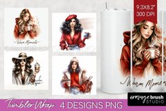 Coffee Girl Tumbler Wrap - Coffee Lover Tumbler PNG Product Image 1