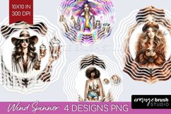 Coffee Girl Wind Spinner Sublimation PNG - Coffee Lover Product Image 1