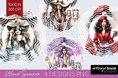 Coffee Girl Wind Spinner Sublimation PNG - Coffee Lover Product Image 1
