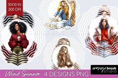 Coffee Girl Wind Spinner Sublimation PNG - Coffee Lover Product Image 1