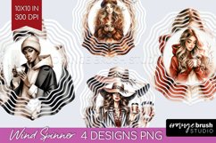 Coffee Girl Wind Spinner Sublimation PNG - Coffee Lover Product Image 1