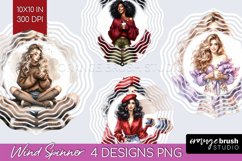 Coffee Girl Wind Spinner Sublimation PNG - Coffee Lover Product Image 1