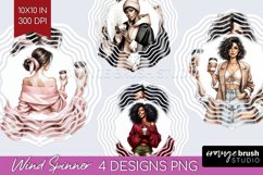 Coffee Girl Wind Spinner Sublimation PNG - Coffee Lover Product Image 1