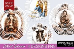 Coffee Girl Wind Spinner Sublimation PNG - Coffee Lover Product Image 1