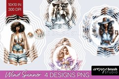 Coffee Girl Wind Spinner Sublimation PNG - Coffee Lover Product Image 1