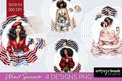 Coffee Girl Wind Spinner Sublimation PNG - Coffee Lover Product Image 1